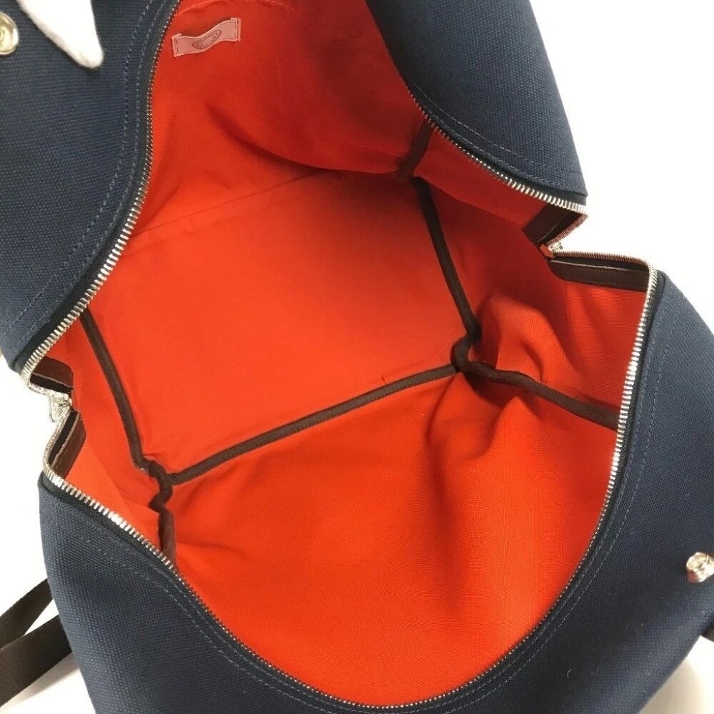 HERMES sacked panther jug room bag backpack Backpack cotton Navy/Brown - Picture 9 of 14